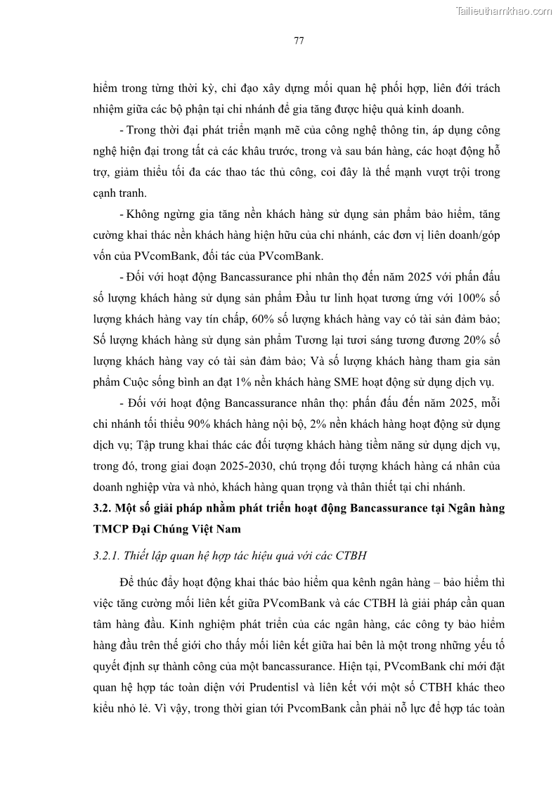Luận văn thạc sĩ tài chính ngân hàng Phát triển hoạt động liên kết bảo hiểm - ngân hàng Bancassurance tại Ngân hàng TMCP Đại chúng Việt Nam - 8 Trang 90