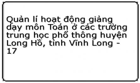 Quản lí hoạt động giảng dạy môn Toán ở các trường trung học phổ thông huyện Long Hồ, tỉnh Vĩnh Long - 17