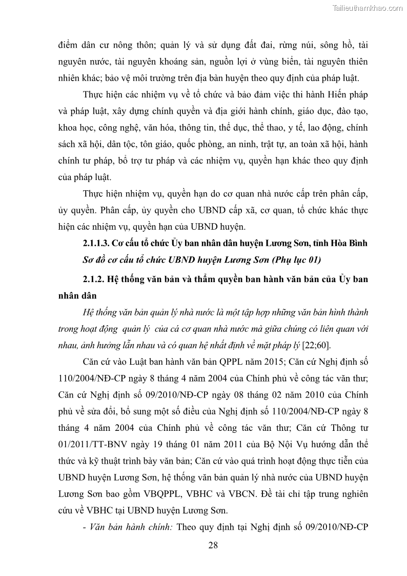 Khóa luận tốt nghiệp Soạn thảo và ban hành văn bản hành chính tại UBND huyện Lương Sơn, tỉnh Hòa Bình - 3 Trang 34