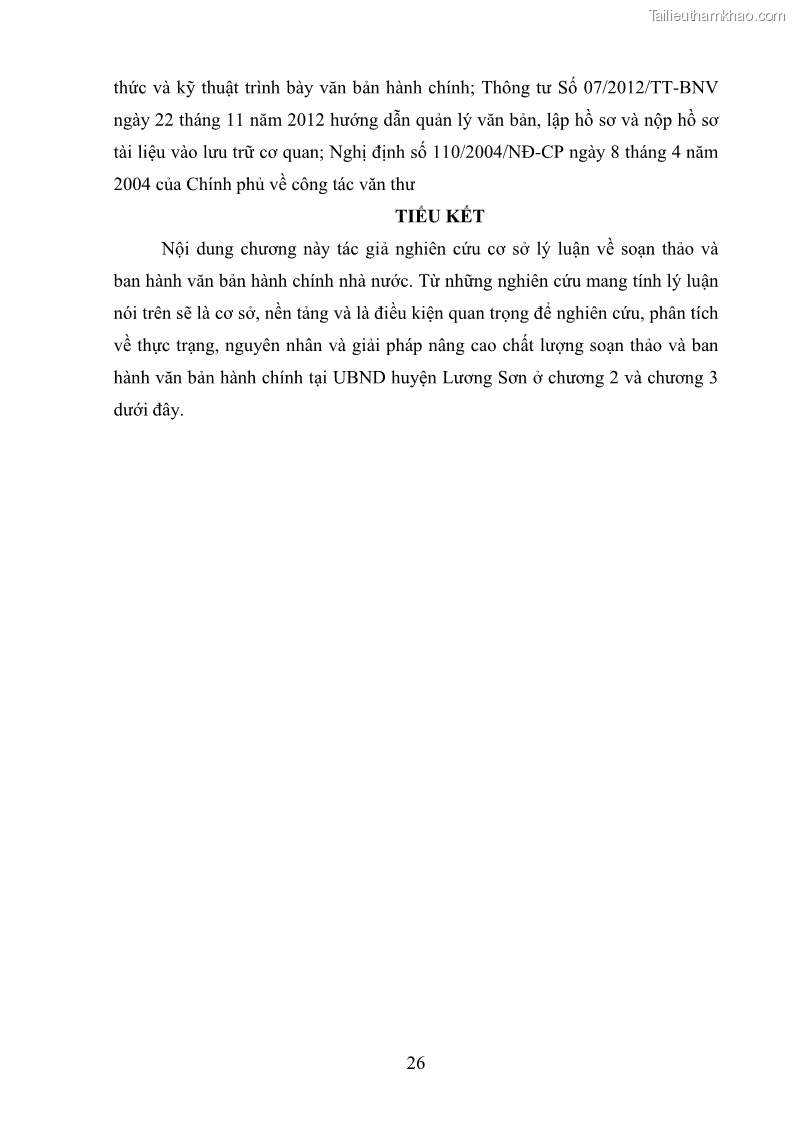 Khóa luận tốt nghiệp Soạn thảo và ban hành văn bản hành chính tại UBND huyện Lương Sơn, tỉnh Hòa Bình - 3 Trang 32