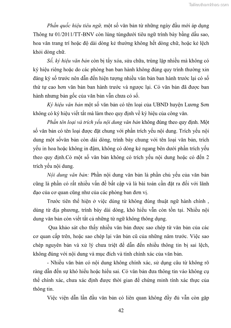 Khóa luận tốt nghiệp Soạn thảo và ban hành văn bản hành chính tại UBND huyện Lương Sơn, tỉnh Hòa Bình - 4 Trang 48