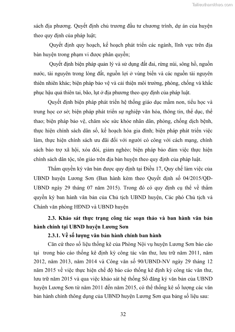Khóa luận tốt nghiệp Soạn thảo và ban hành văn bản hành chính tại UBND huyện Lương Sơn, tỉnh Hòa Bình - 4 Trang 38