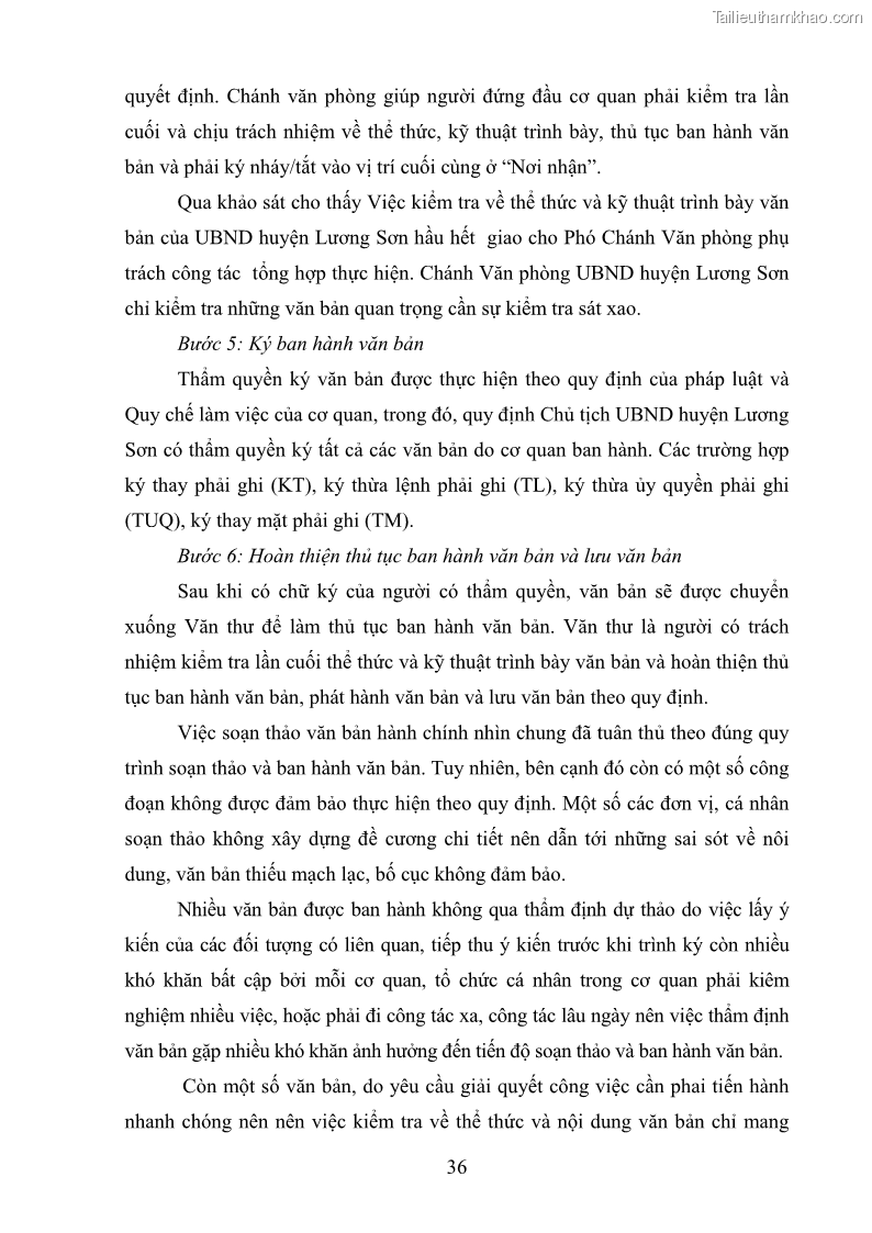 Khóa luận tốt nghiệp Soạn thảo và ban hành văn bản hành chính tại UBND huyện Lương Sơn, tỉnh Hòa Bình - 4 Trang 42