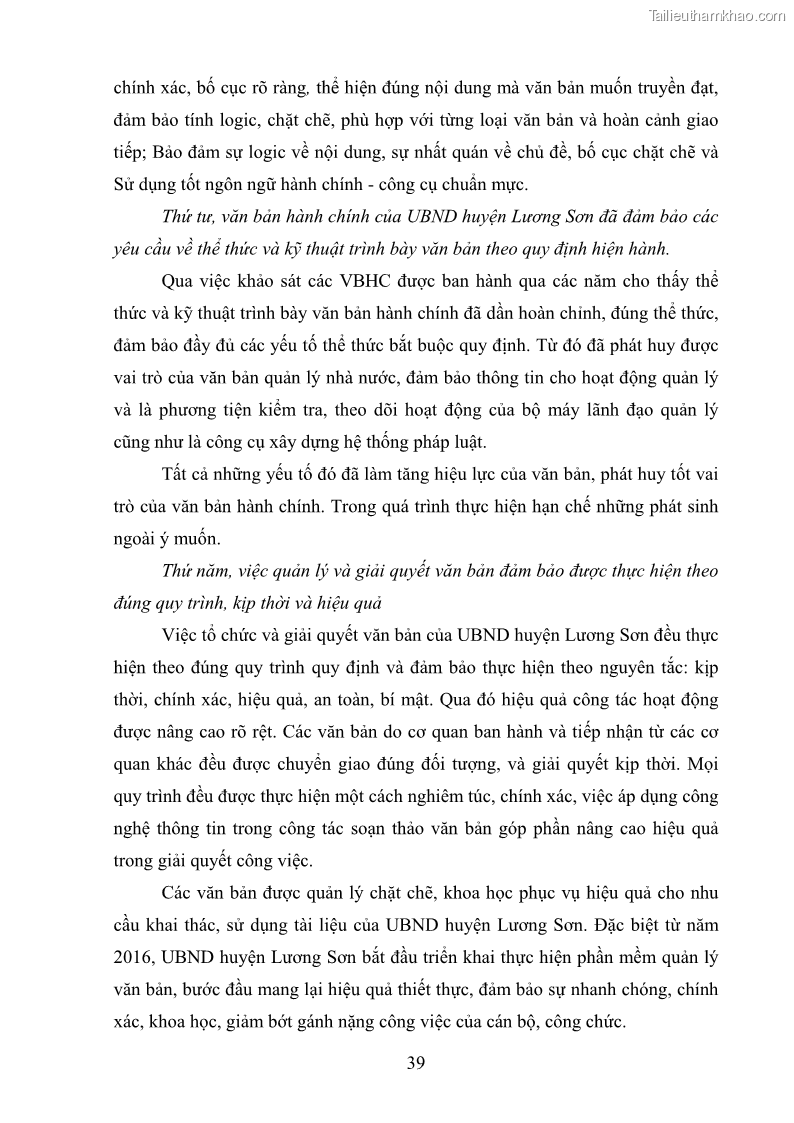 Khóa luận tốt nghiệp Soạn thảo và ban hành văn bản hành chính tại UBND huyện Lương Sơn, tỉnh Hòa Bình - 4 Trang 45