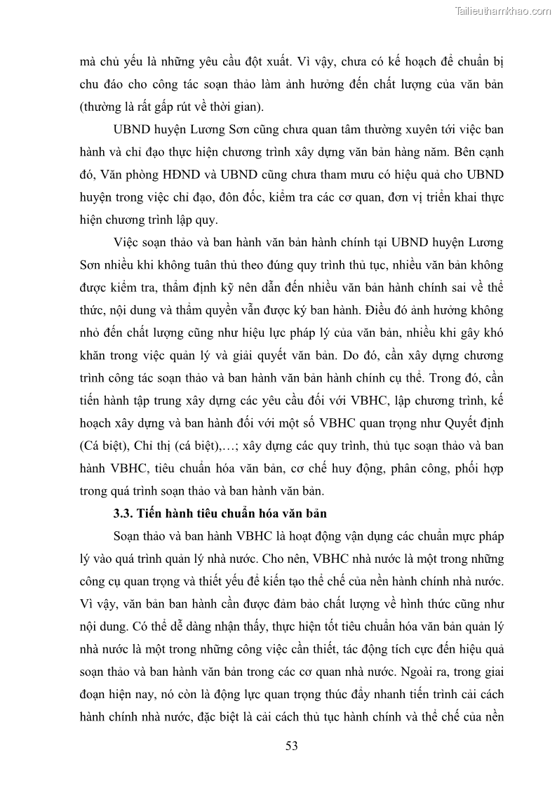 Khóa luận tốt nghiệp Soạn thảo và ban hành văn bản hành chính tại UBND huyện Lương Sơn, tỉnh Hòa Bình - 5 Trang 59