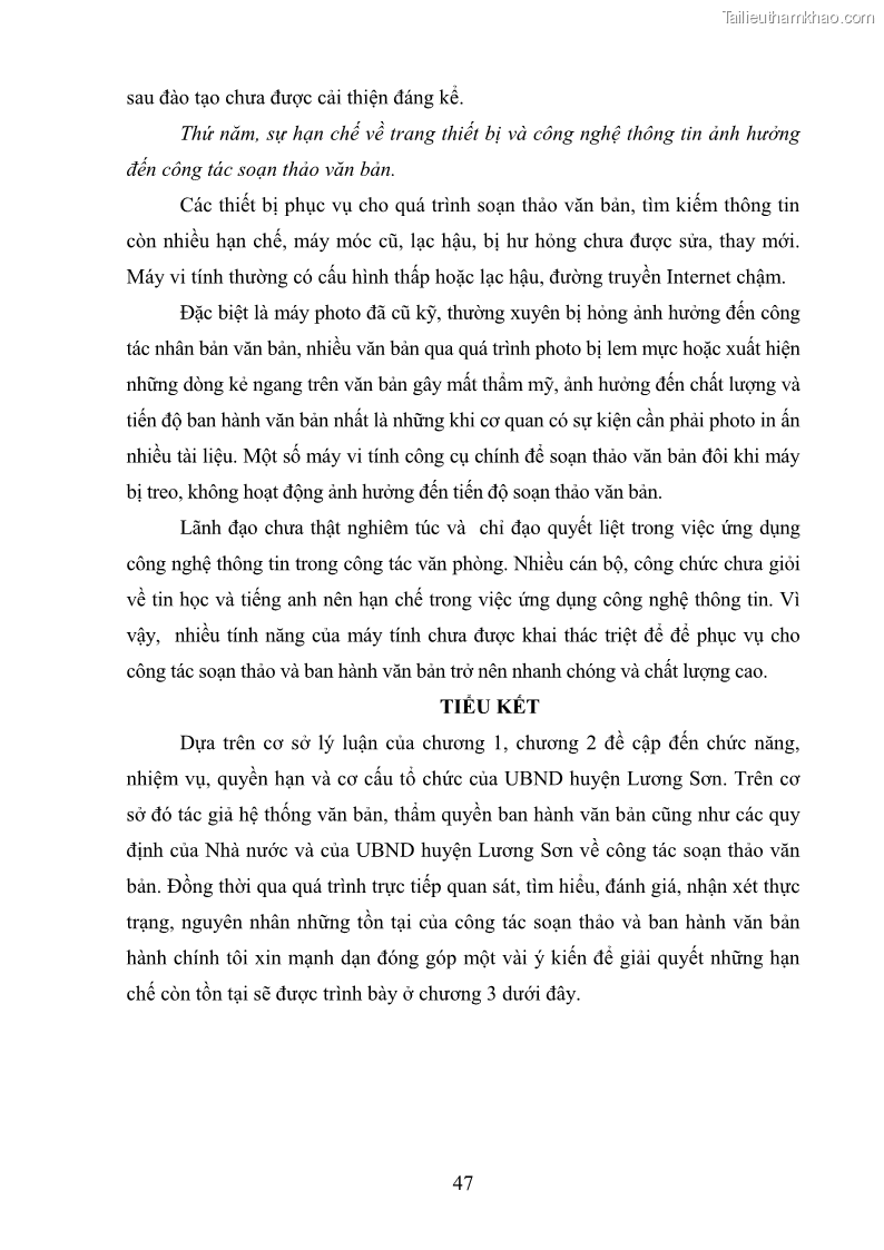 Khóa luận tốt nghiệp Soạn thảo và ban hành văn bản hành chính tại UBND huyện Lương Sơn, tỉnh Hòa Bình - 5 Trang 53