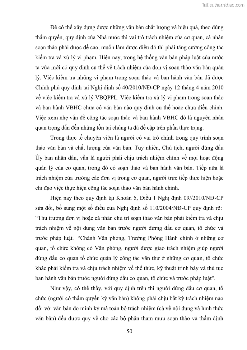 Khóa luận tốt nghiệp Soạn thảo và ban hành văn bản hành chính tại UBND huyện Lương Sơn, tỉnh Hòa Bình - 5 Trang 56
