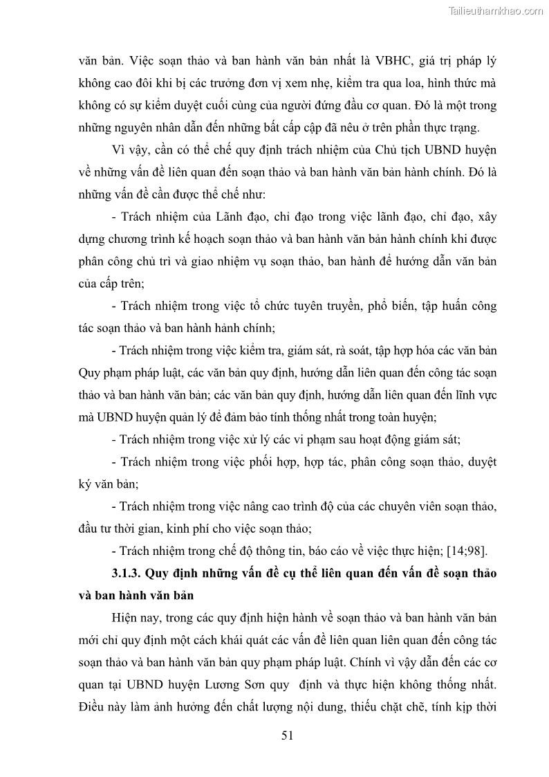 Khóa luận tốt nghiệp Soạn thảo và ban hành văn bản hành chính tại UBND huyện Lương Sơn, tỉnh Hòa Bình - 5 Trang 57