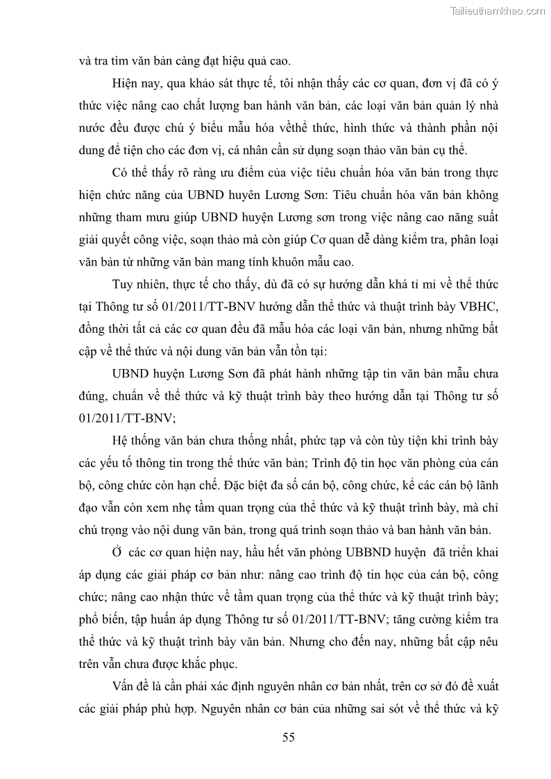 Khóa luận tốt nghiệp Soạn thảo và ban hành văn bản hành chính tại UBND huyện Lương Sơn, tỉnh Hòa Bình - 6 Trang 61