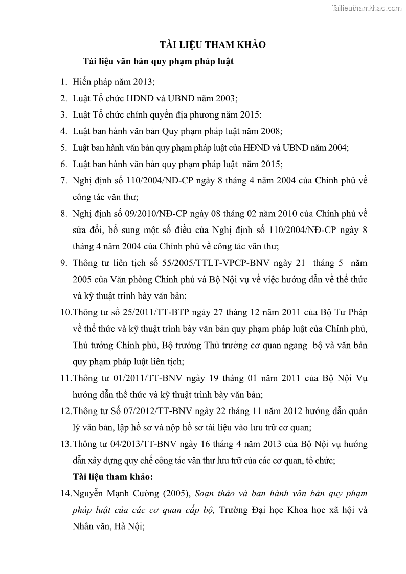 Khóa luận tốt nghiệp Soạn thảo và ban hành văn bản hành chính tại UBND huyện Lương Sơn, tỉnh Hòa Bình - 6 Trang 72