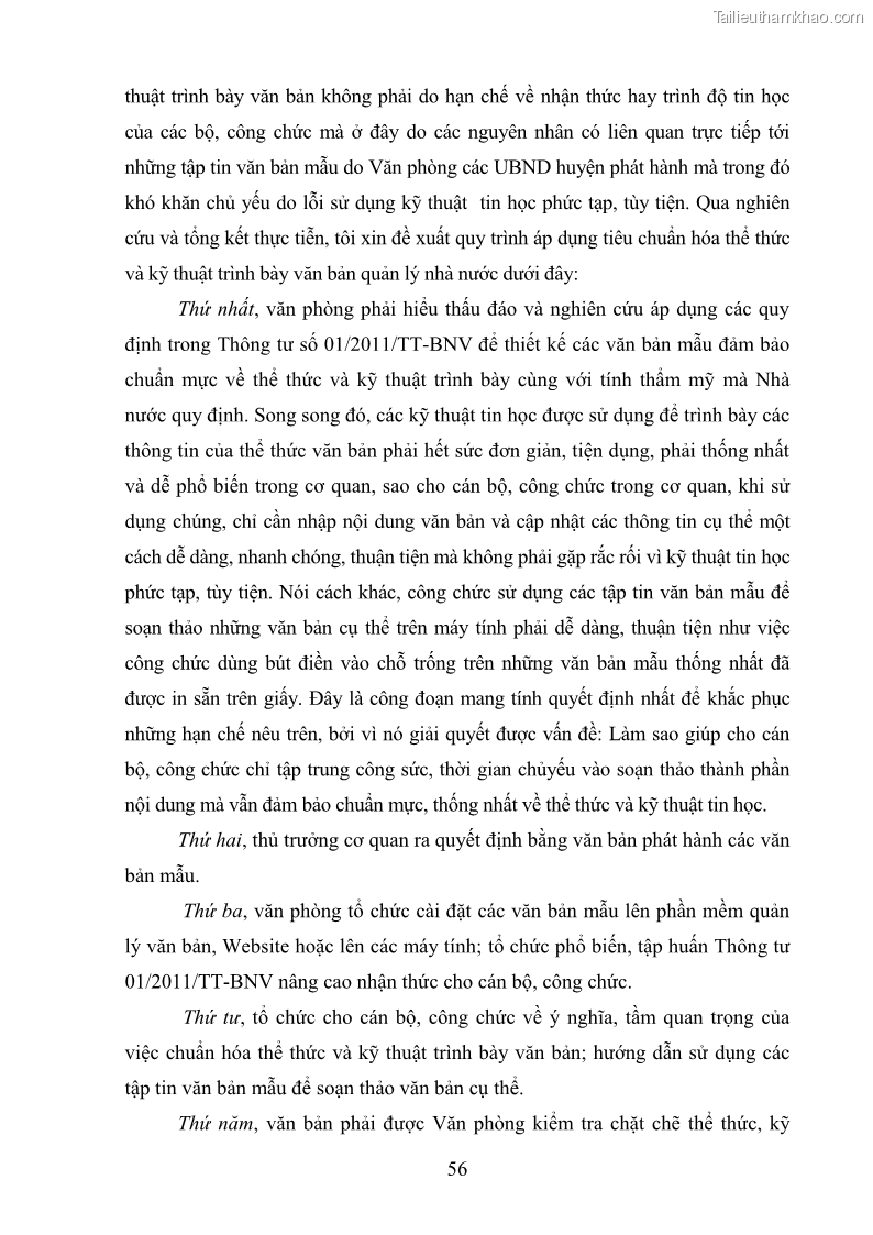Khóa luận tốt nghiệp Soạn thảo và ban hành văn bản hành chính tại UBND huyện Lương Sơn, tỉnh Hòa Bình - 6 Trang 62