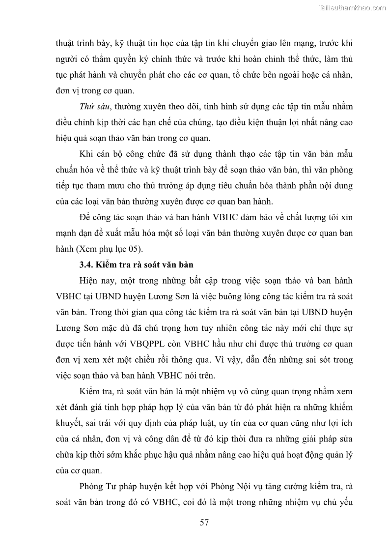 Khóa luận tốt nghiệp Soạn thảo và ban hành văn bản hành chính tại UBND huyện Lương Sơn, tỉnh Hòa Bình - 6 Trang 63