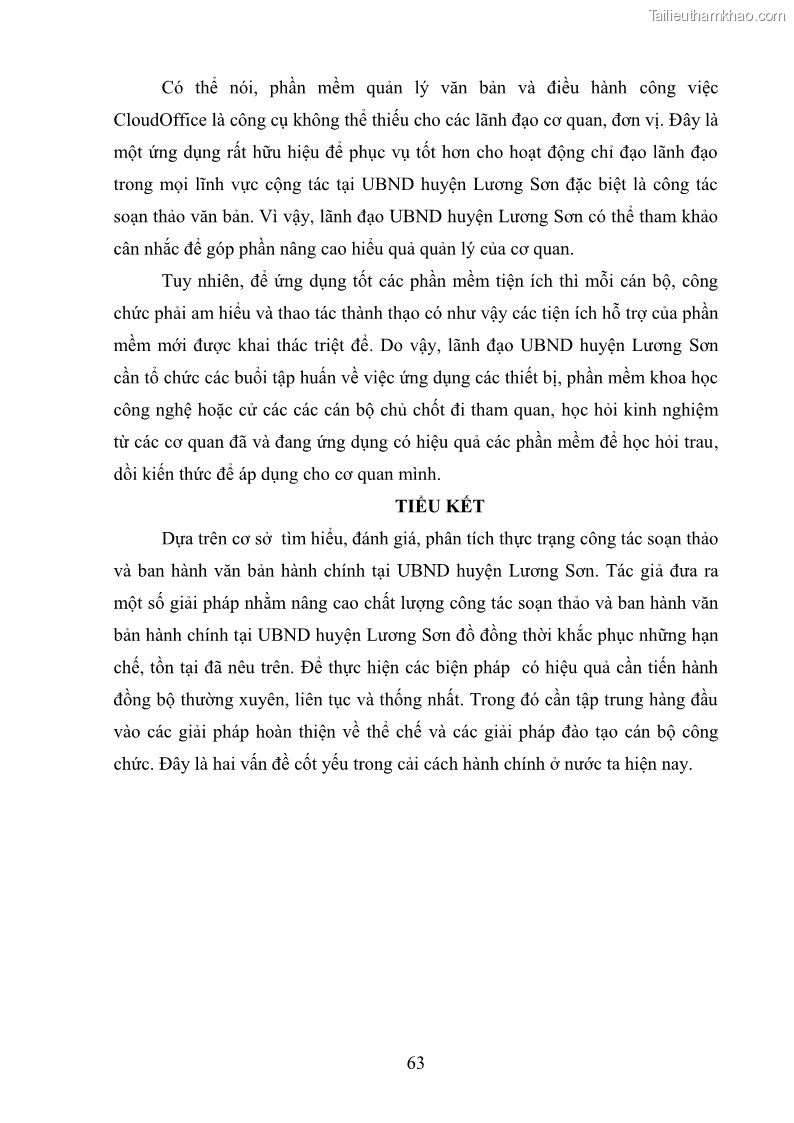 Khóa luận tốt nghiệp Soạn thảo và ban hành văn bản hành chính tại UBND huyện Lương Sơn, tỉnh Hòa Bình - 6 Trang 69