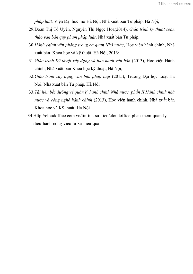 Khóa luận tốt nghiệp Soạn thảo và ban hành văn bản hành chính tại UBND huyện Lương Sơn, tỉnh Hòa Bình - 7 Trang 74