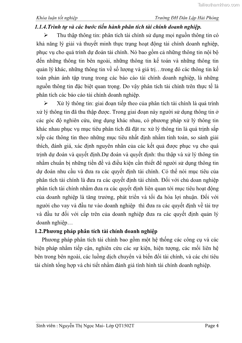 Khóa luận tốt nghiệp tài chính ngân hàng Phân tích tình hình tài chính tại Công ty Thép Đan Việt - 2 Trang 13