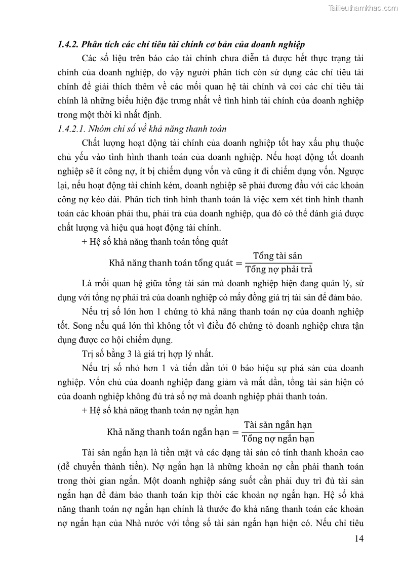 Khóa luận tốt nghiệp tài chính ngân hàng Phân tích tình hình tài chính tại Công ty TNHH Đầu tư Thương mại Hoàng Nam Phát - 2 Trang 24
