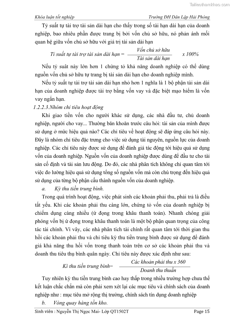 Khóa luận tốt nghiệp tài chính ngân hàng Phân tích tình hình tài chính tại Công ty Thép Đan Việt - 2 Trang 24