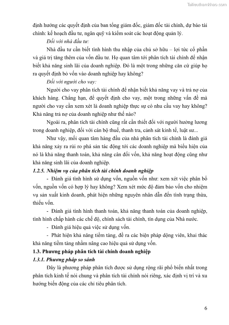 Khóa luận tốt nghiệp tài chính ngân hàng Phân tích tình hình tài chính tại Công ty TNHH Đầu tư Thương mại Hoàng Nam Phát - 2 Trang 16
