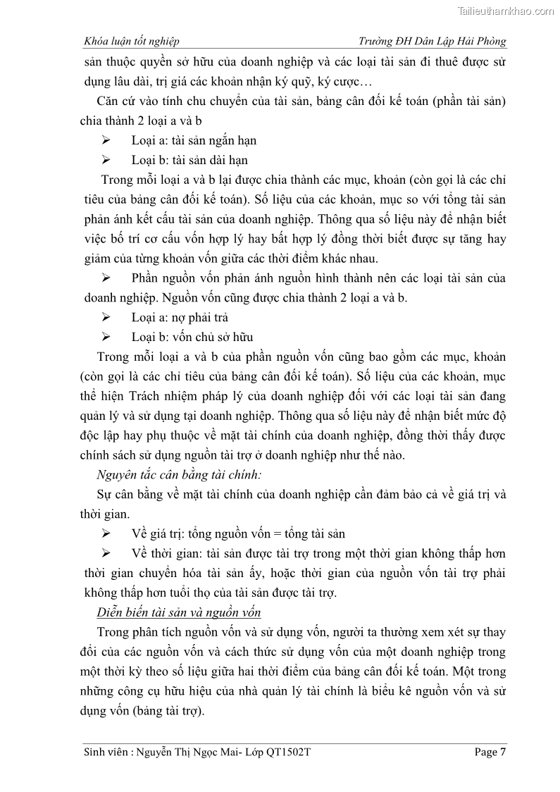 Khóa luận tốt nghiệp tài chính ngân hàng Phân tích tình hình tài chính tại Công ty Thép Đan Việt - 2 Trang 16