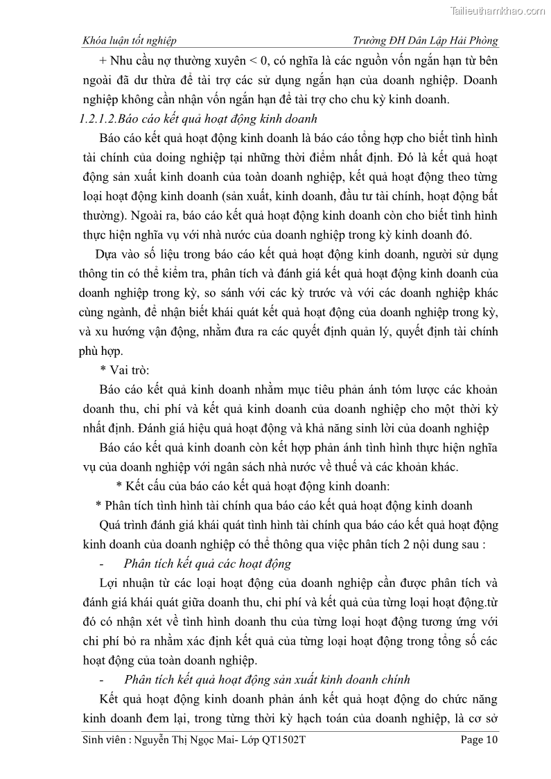 Khóa luận tốt nghiệp tài chính ngân hàng Phân tích tình hình tài chính tại Công ty Thép Đan Việt - 2 Trang 19