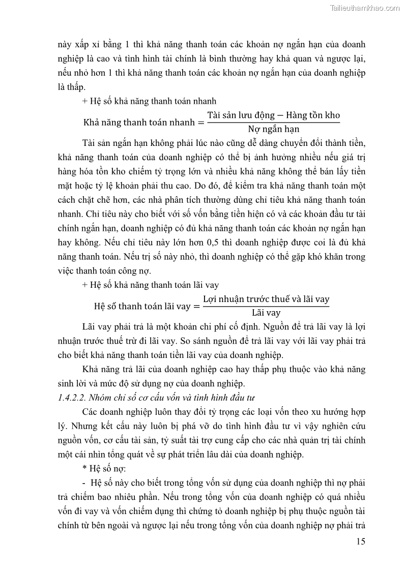 Khóa luận tốt nghiệp tài chính ngân hàng Phân tích tình hình tài chính tại Công ty TNHH Đầu tư Thương mại Hoàng Nam Phát - 3 Trang 25