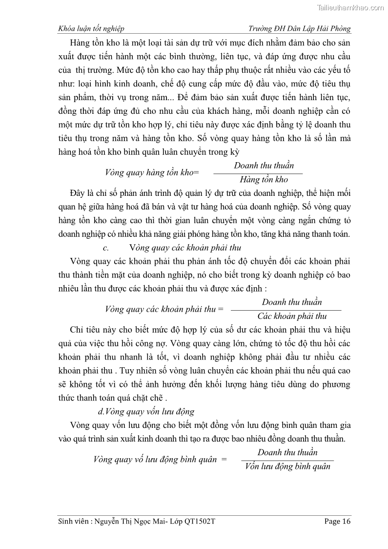 Khóa luận tốt nghiệp tài chính ngân hàng Phân tích tình hình tài chính tại Công ty Thép Đan Việt - 3 Trang 25