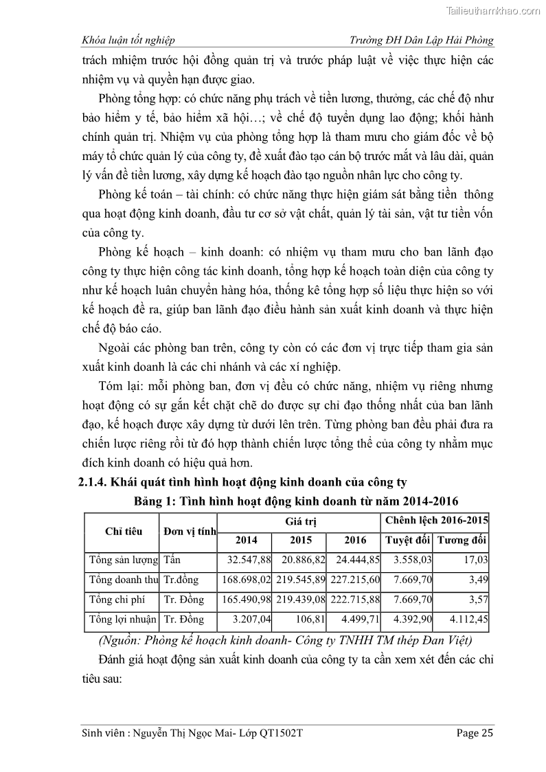 Khóa luận tốt nghiệp tài chính ngân hàng Phân tích tình hình tài chính tại Công ty Thép Đan Việt - 3 Trang 34