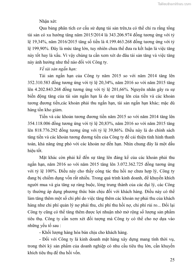 Khóa luận tốt nghiệp tài chính ngân hàng Phân tích tình hình tài chính tại Công ty TNHH Đầu tư Thương mại Hoàng Nam Phát - 3 Trang 35