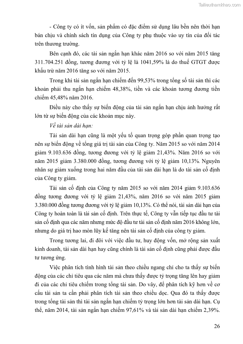 Khóa luận tốt nghiệp tài chính ngân hàng Phân tích tình hình tài chính tại Công ty TNHH Đầu tư Thương mại Hoàng Nam Phát - 3 Trang 36
