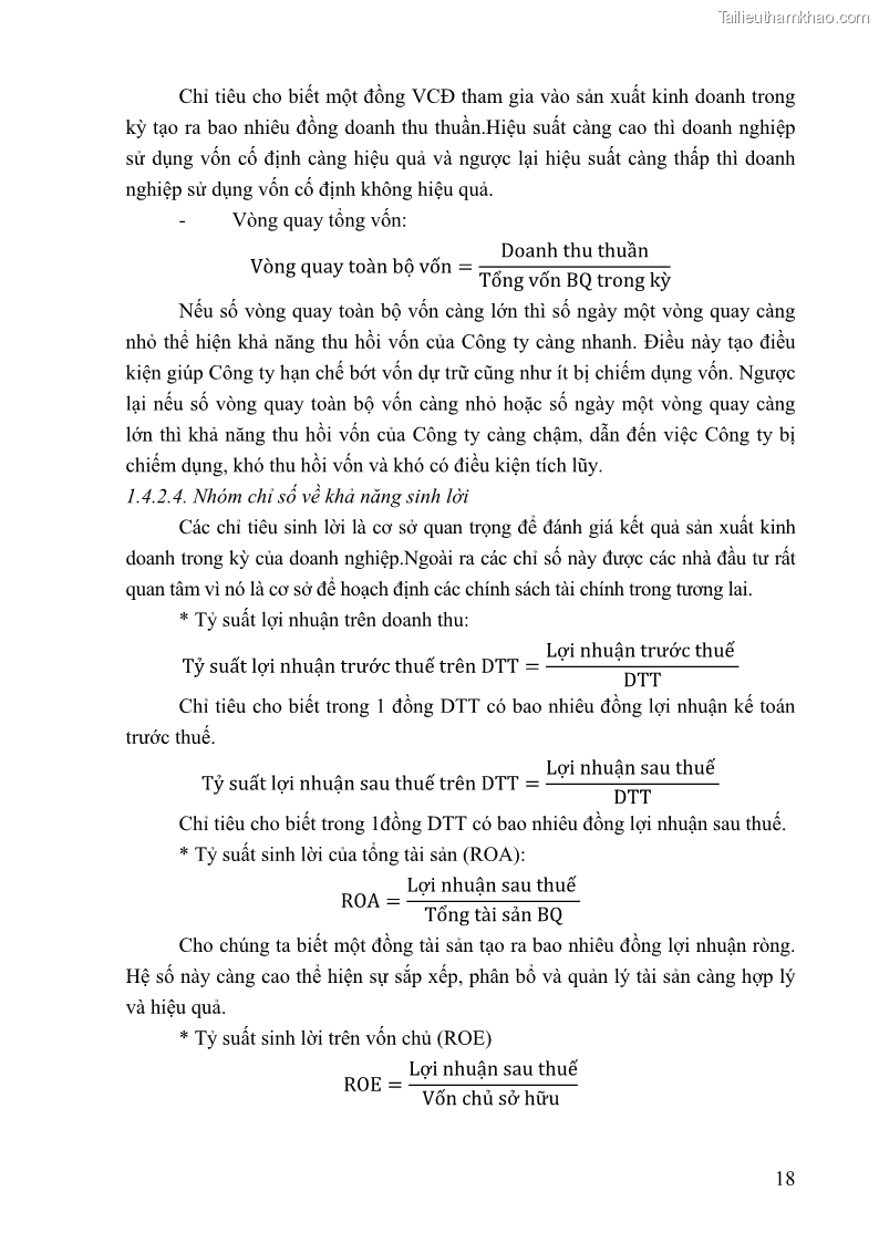 Khóa luận tốt nghiệp tài chính ngân hàng Phân tích tình hình tài chính tại Công ty TNHH Đầu tư Thương mại Hoàng Nam Phát - 3 Trang 28