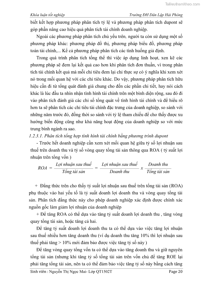 Khóa luận tốt nghiệp tài chính ngân hàng Phân tích tình hình tài chính tại Công ty Thép Đan Việt - 3 Trang 29
