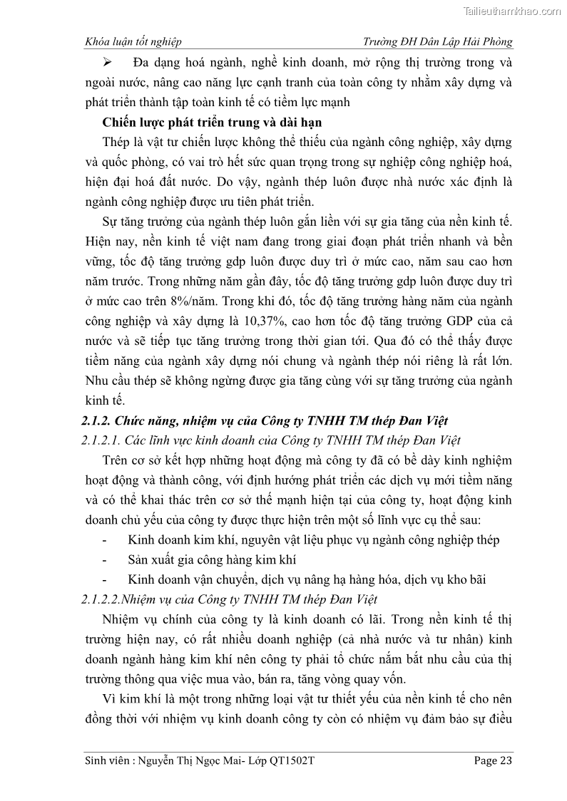 Khóa luận tốt nghiệp tài chính ngân hàng Phân tích tình hình tài chính tại Công ty Thép Đan Việt - 3 Trang 32