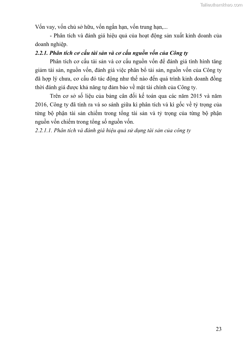 Khóa luận tốt nghiệp tài chính ngân hàng Phân tích tình hình tài chính tại Công ty TNHH Đầu tư Thương mại Hoàng Nam Phát - 3 Trang 33