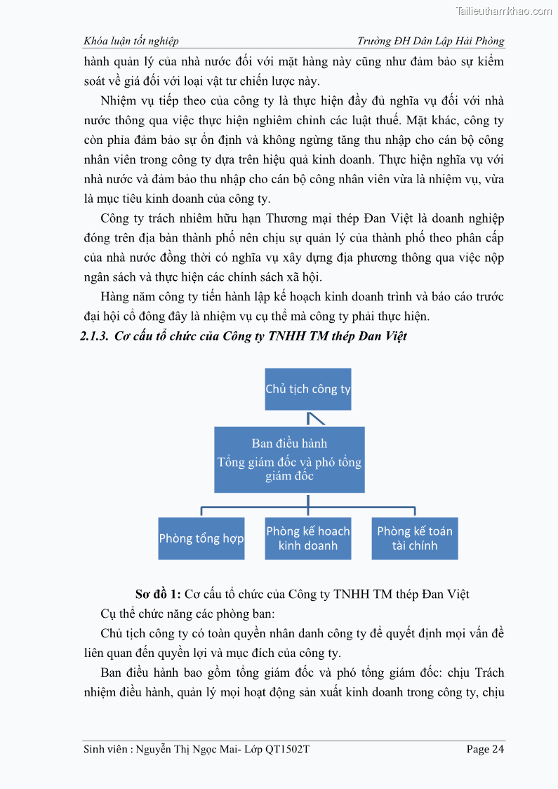 Khóa luận tốt nghiệp tài chính ngân hàng Phân tích tình hình tài chính tại Công ty Thép Đan Việt - 3 Trang 33