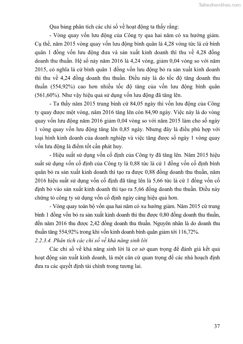 Khóa luận tốt nghiệp tài chính ngân hàng Phân tích tình hình tài chính tại Công ty TNHH Đầu tư Thương mại Hoàng Nam Phát - 4 Trang 47