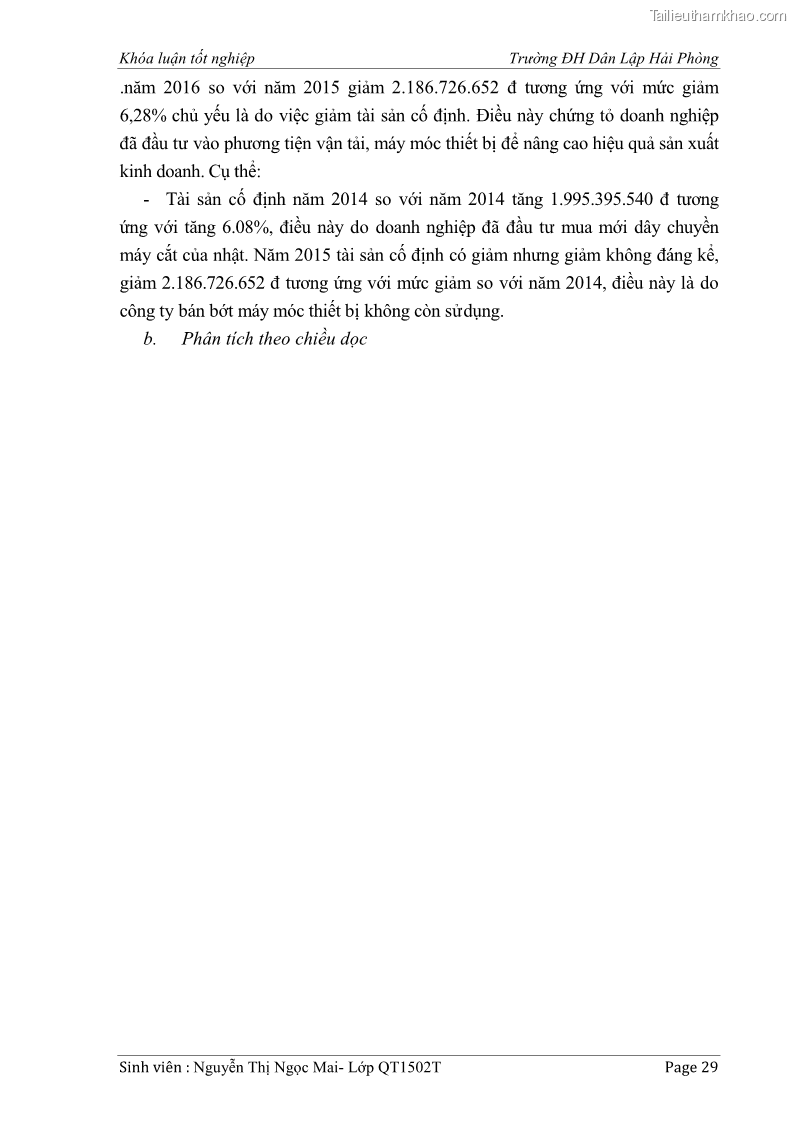 Khóa luận tốt nghiệp tài chính ngân hàng Phân tích tình hình tài chính tại Công ty Thép Đan Việt - 4 Trang 38