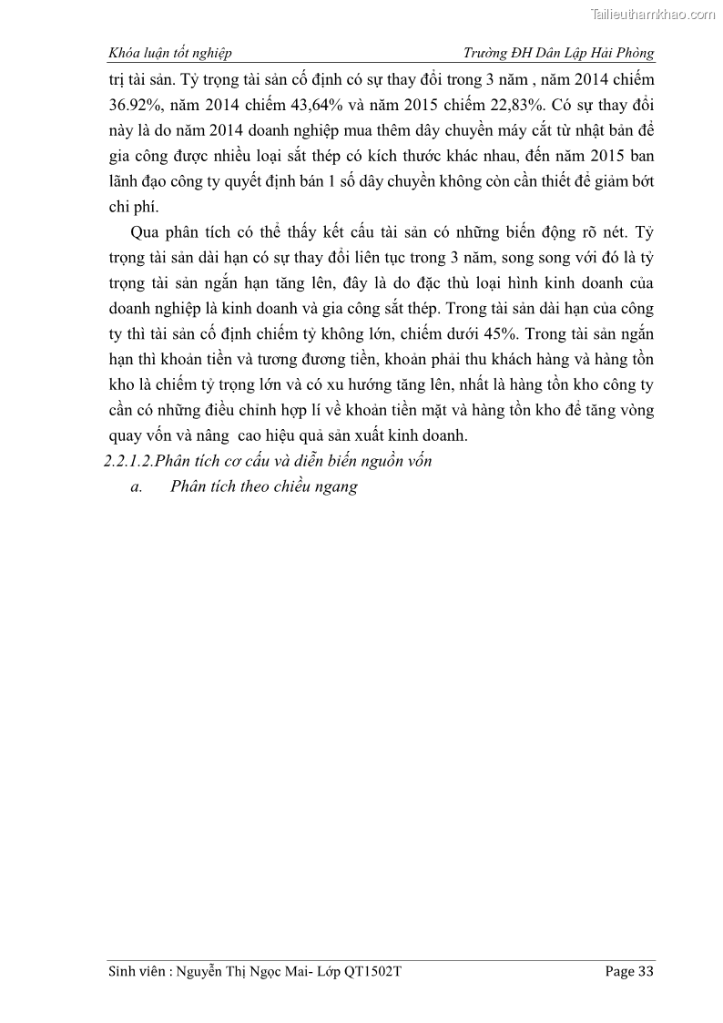 Khóa luận tốt nghiệp tài chính ngân hàng Phân tích tình hình tài chính tại Công ty Thép Đan Việt - 4 Trang 42