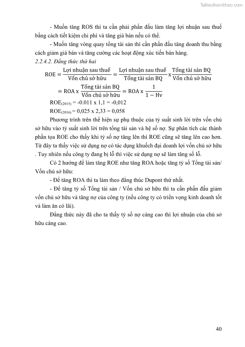 Khóa luận tốt nghiệp tài chính ngân hàng Phân tích tình hình tài chính tại Công ty TNHH Đầu tư Thương mại Hoàng Nam Phát - 5 Trang 50