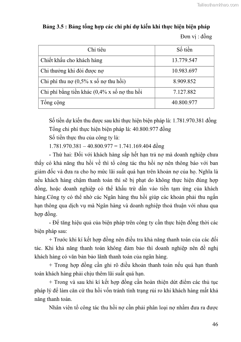 Khóa luận tốt nghiệp tài chính ngân hàng Phân tích tình hình tài chính tại Công ty TNHH Đầu tư Thương mại Hoàng Nam Phát - 5 Trang 56