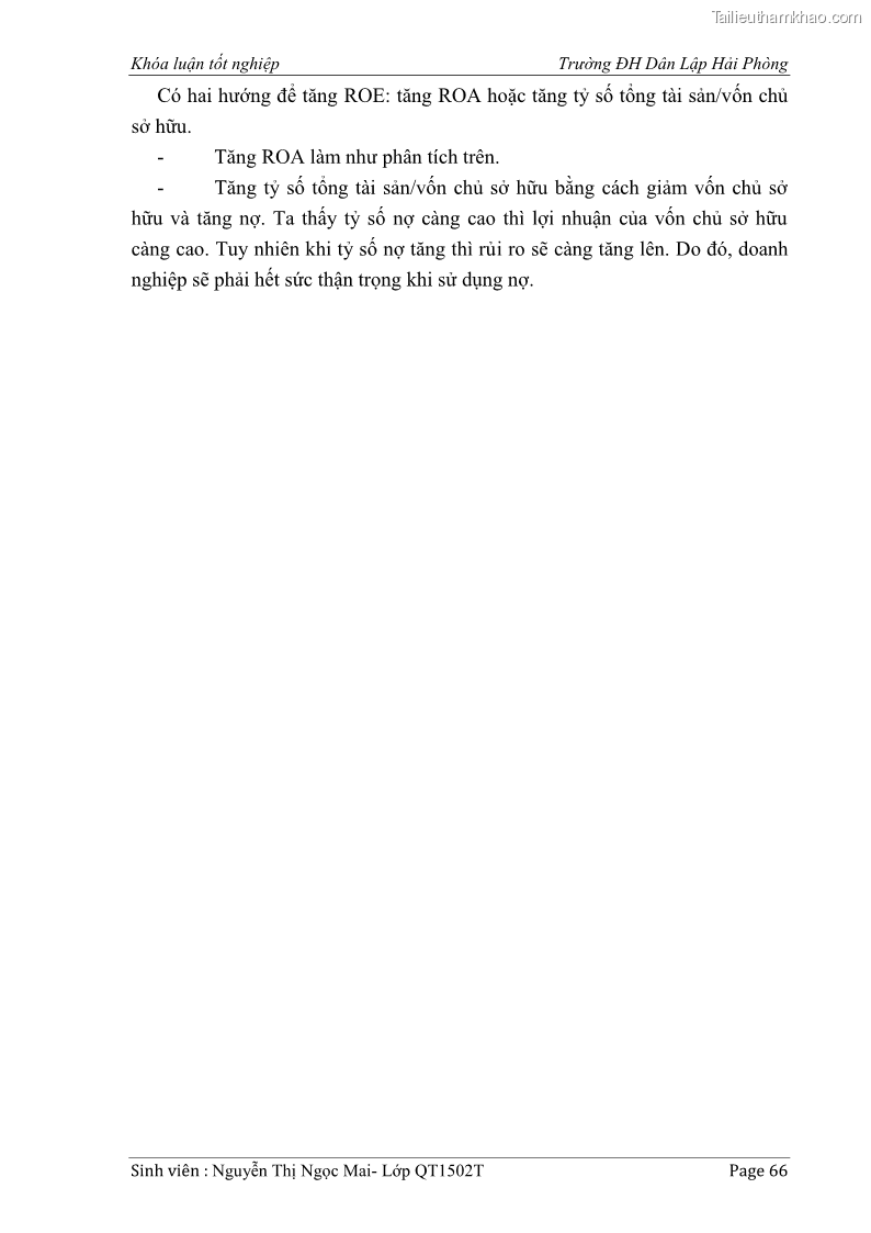 Khóa luận tốt nghiệp tài chính ngân hàng Phân tích tình hình tài chính tại Công ty Thép Đan Việt - 7 Trang 75