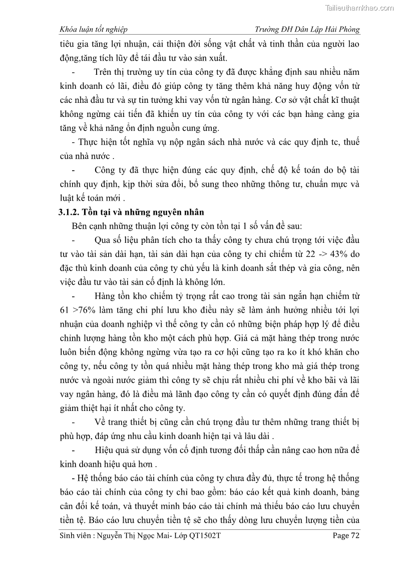 Khóa luận tốt nghiệp tài chính ngân hàng Phân tích tình hình tài chính tại Công ty Thép Đan Việt - 7 Trang 81