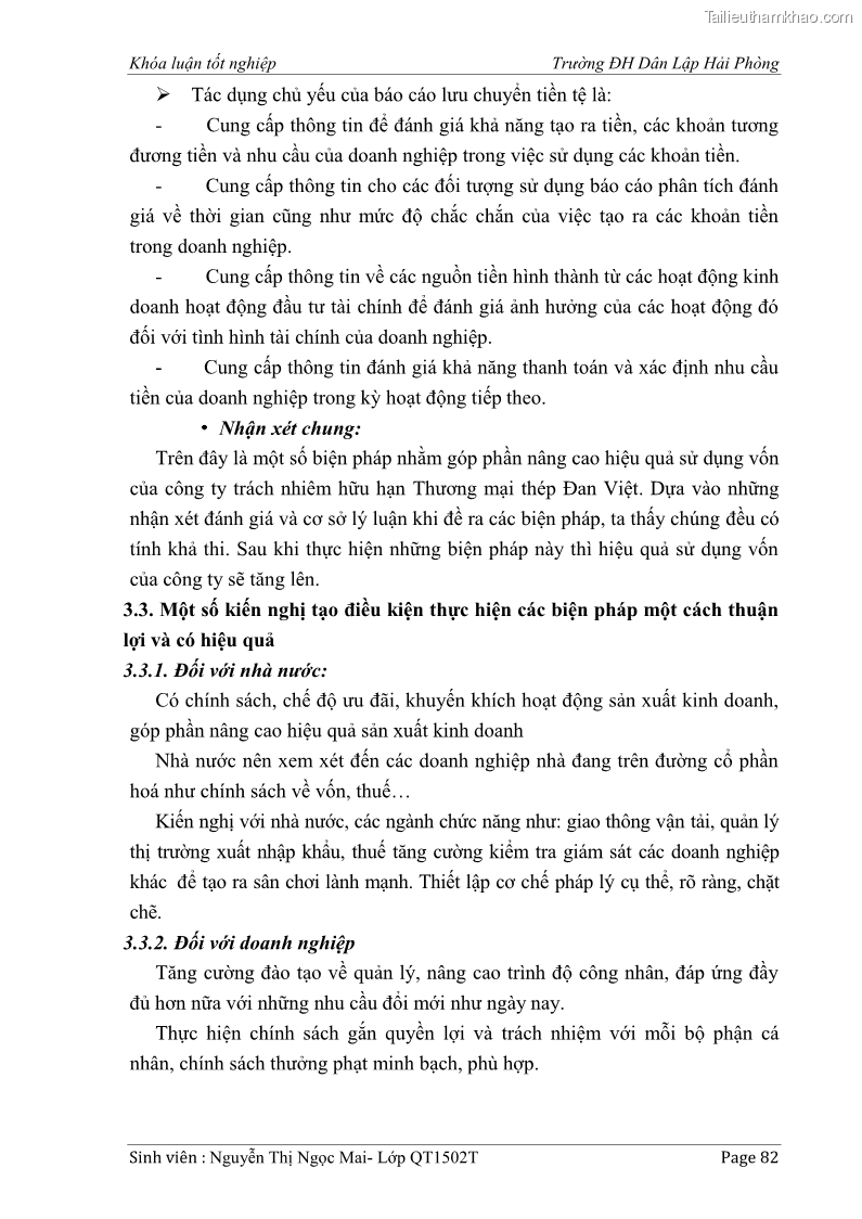 Khóa luận tốt nghiệp tài chính ngân hàng Phân tích tình hình tài chính tại Công ty Thép Đan Việt - 8 Trang 91