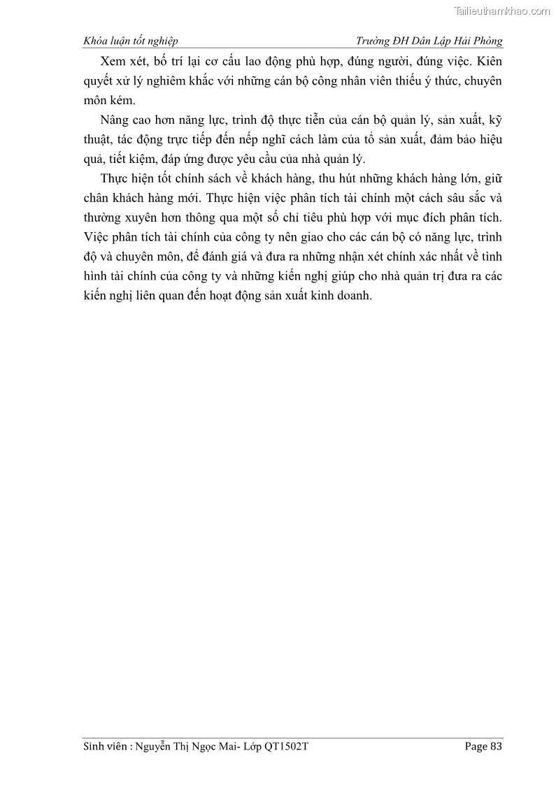 Khóa luận tốt nghiệp tài chính ngân hàng Phân tích tình hình tài chính tại Công ty Thép Đan Việt - 8 Trang 92