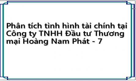 Phân tích tình hình tài chính tại Công ty TNHH Đầu tư Thương mại Hoàng Nam Phát - 7