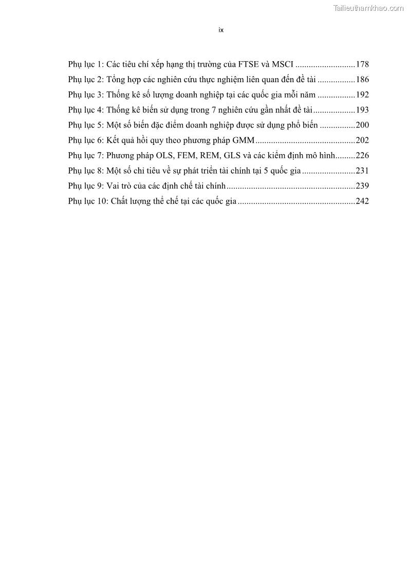 Luận án tiến sĩ tài chính ngân hàng Tác động của sự phát triển thị trường tài chính đến cấu trúc vốn doanh nghiệp niêm yết trong Cộng đồng Kinh tế ASEAN - 1 Trang 10