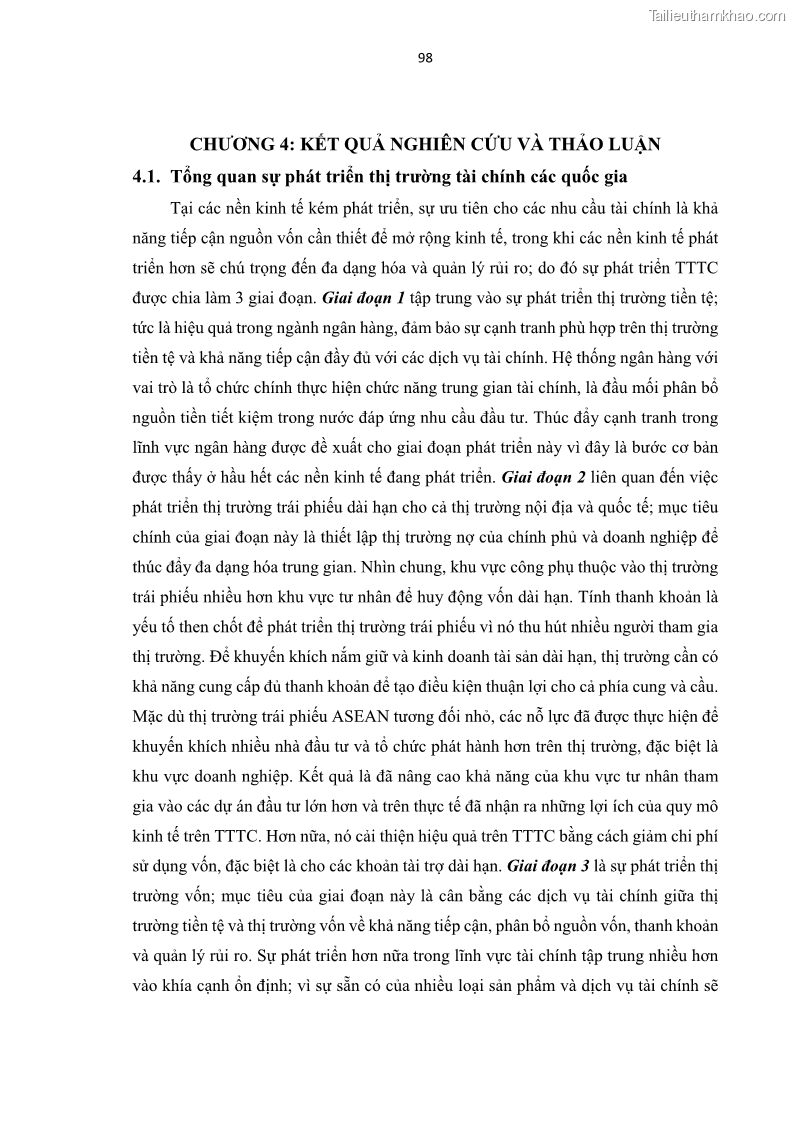 Luận án tiến sĩ tài chính ngân hàng Tác động của sự phát triển thị trường tài chính đến cấu trúc vốn doanh nghiệp niêm yết trong Cộng đồng Kinh tế ASEAN - 10 Trang 111