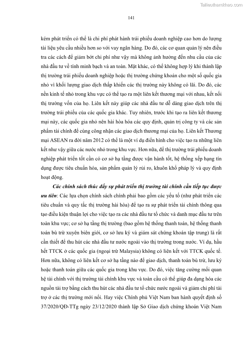Luận án tiến sĩ tài chính ngân hàng Tác động của sự phát triển thị trường tài chính đến cấu trúc vốn doanh nghiệp niêm yết trong Cộng đồng Kinh tế ASEAN - 13 Trang 154