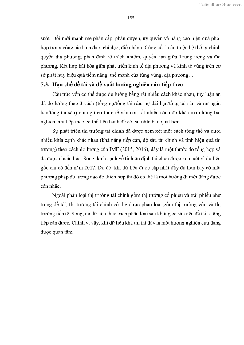 Luận án tiến sĩ tài chính ngân hàng Tác động của sự phát triển thị trường tài chính đến cấu trúc vốn doanh nghiệp niêm yết trong Cộng đồng Kinh tế ASEAN - 15 Trang 172
