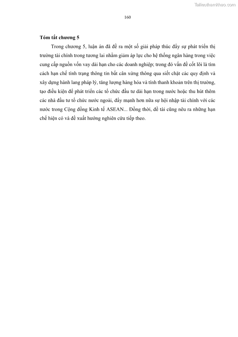 Luận án tiến sĩ tài chính ngân hàng Tác động của sự phát triển thị trường tài chính đến cấu trúc vốn doanh nghiệp niêm yết trong Cộng đồng Kinh tế ASEAN - 15 Trang 173