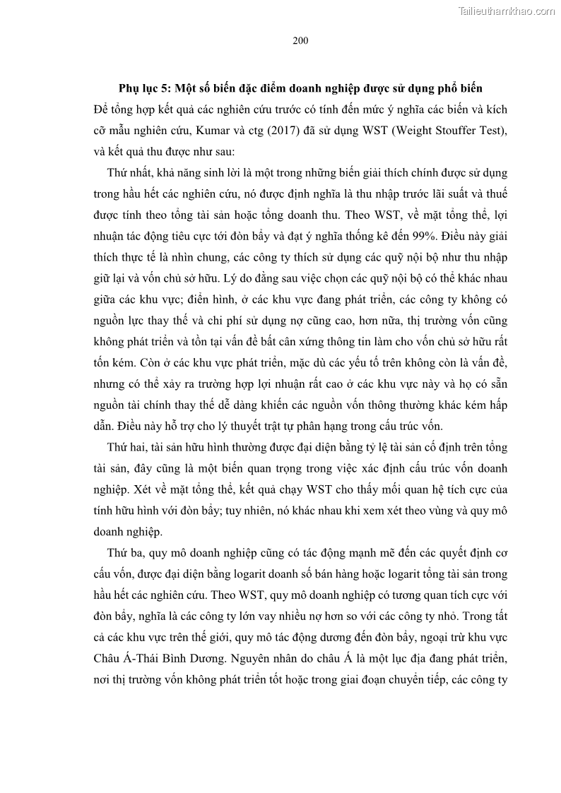 Luận án tiến sĩ tài chính ngân hàng Tác động của sự phát triển thị trường tài chính đến cấu trúc vốn doanh nghiệp niêm yết trong Cộng đồng Kinh tế ASEAN - 18 Trang 213